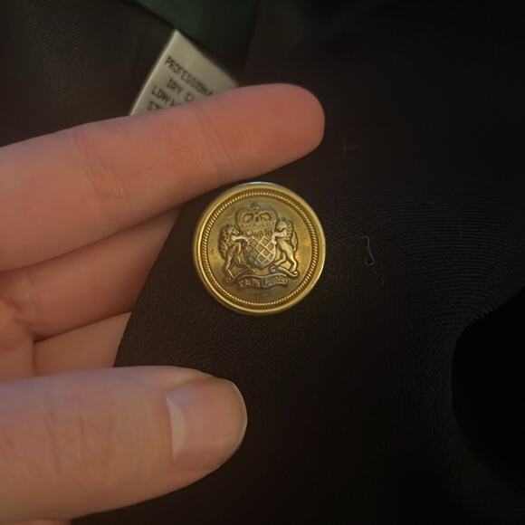 VTG Lauren Ralph Lauren navy blue crest logo academia wool Blazer gold buttons 4 - Picture 6 of 6